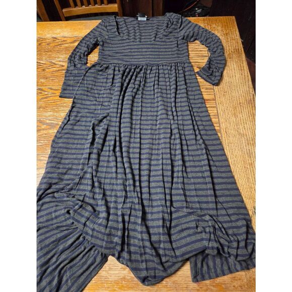 Hatch Maternity Phoebe Charcoap Melange Navy Striped Dress Size 2 (Medium) - Picture 2 of 5